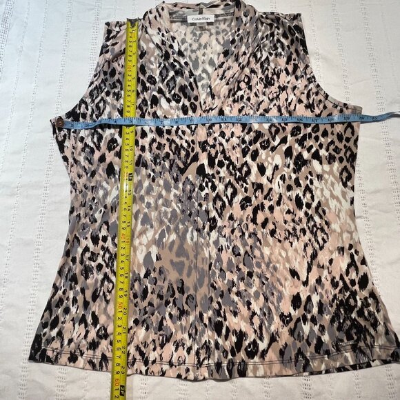 Calvin Klein blouse top animal print sleeveless size M - Picture 5 of 6
